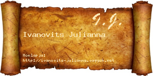 Ivanovits Julianna névjegykártya